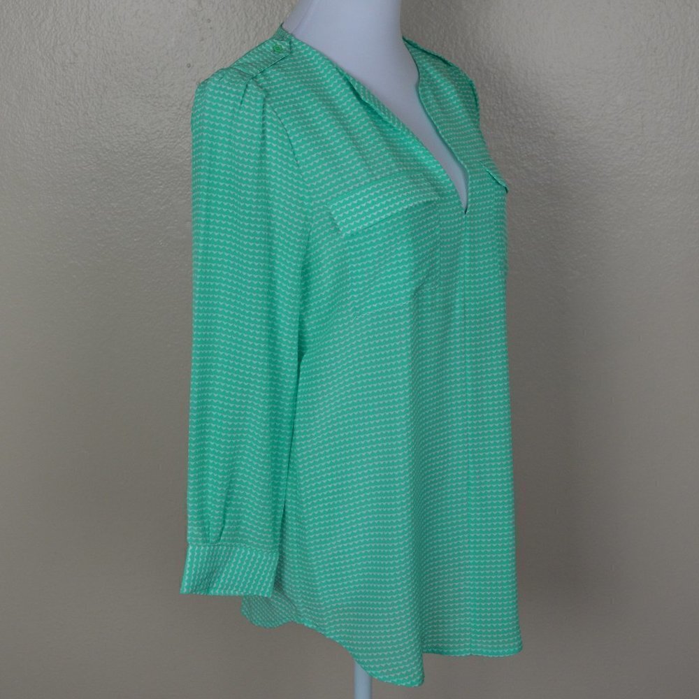 Joie Marlo Heart Print Blouse Silk - Picture 7 of 8